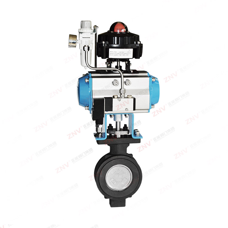 气动双偏心硬密封对夹蝶阀